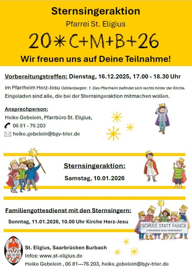 Handzettel mit Informationen rund um die Sternsingeraktion