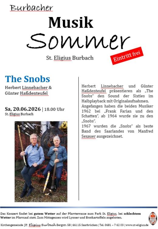 Plakat für den Burbacher Musiksommer. Zu sehen sind zwei Musiker.